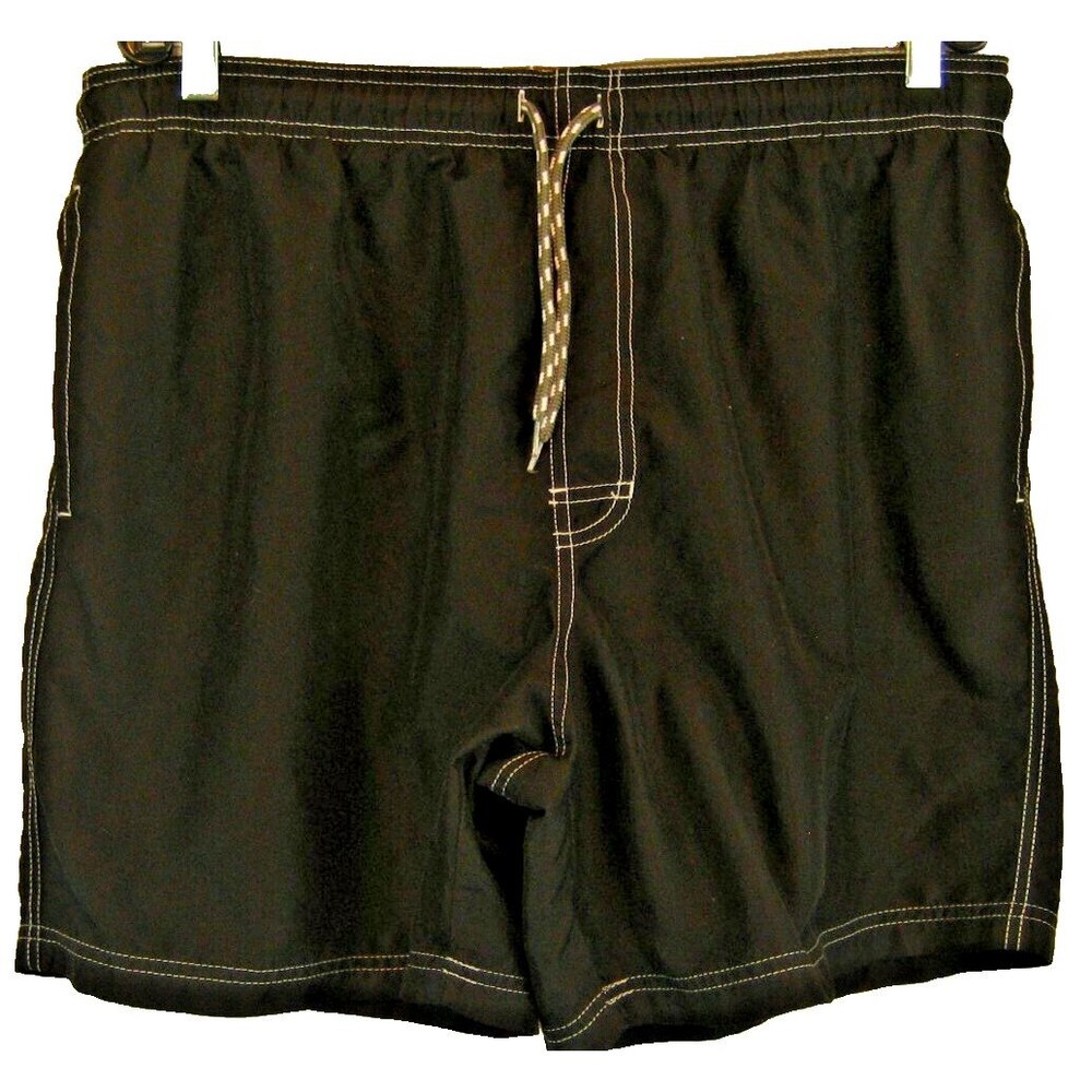 Mens Croft & Barrow Black Lined Swim Board Shorts sz XL x 7"